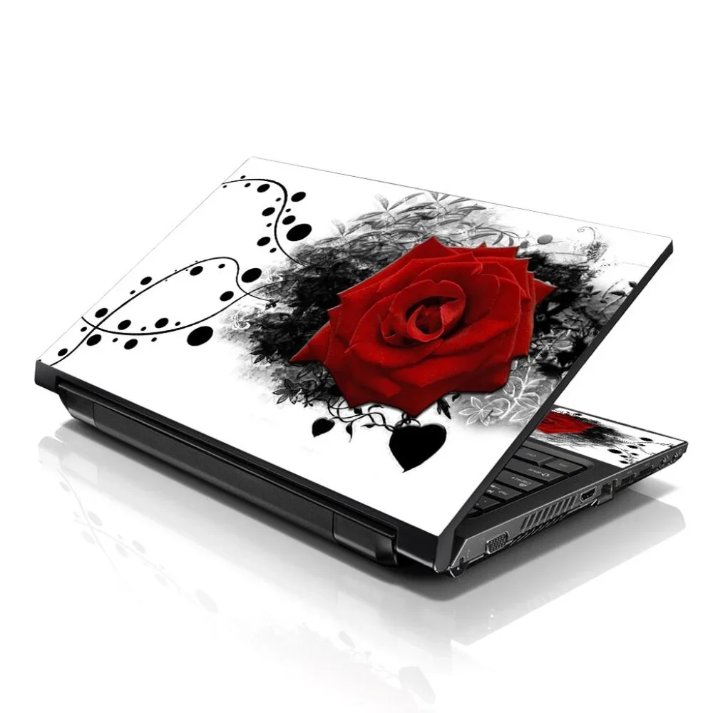 LSS 15.6 & 17.3 Inches Laptop Notebook Skin Sticker Decal - Red Rose Floral